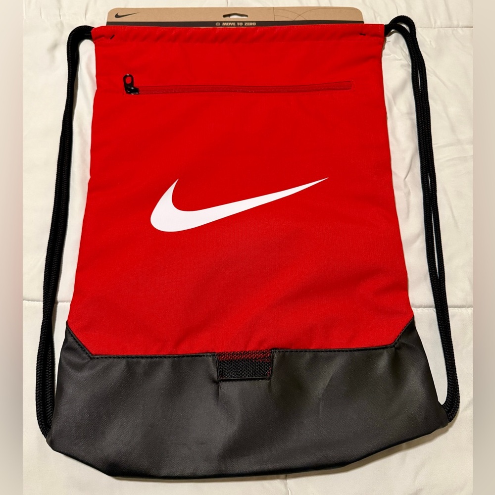 Nike Red and Black Backpack with White Logo